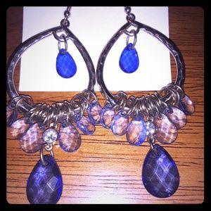 Blue and gold earrings